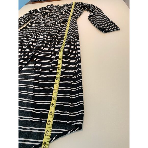 May Women Dress 10 Stripes Long Sleeves High Low Black White. - Picture 11 of 12